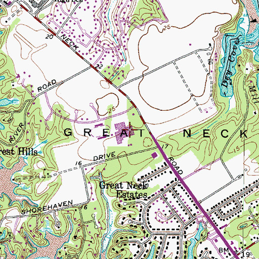 Topographic Map of Frank W Cox High School, VA
