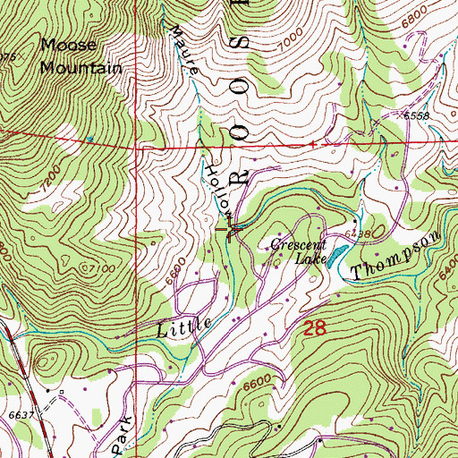 Topographic Map of Maure Hollow, CO