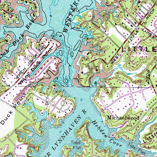 Topographic Map of Log House Point, VA