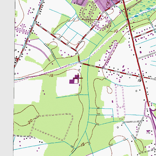 Topographic Map of Great Bridge High School, VA