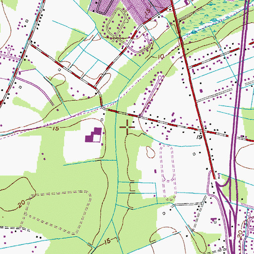 Topographic Map of Great Bridge Intermediate School, VA