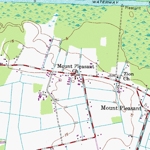 Topographic Map of Mount Pleasant Cemetery, VA