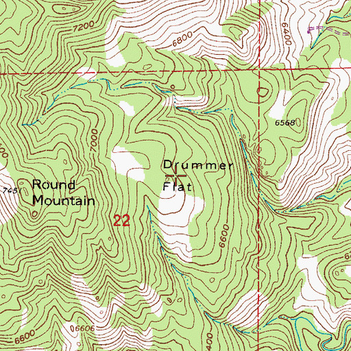 Topographic Map of Drummer Flat, CO