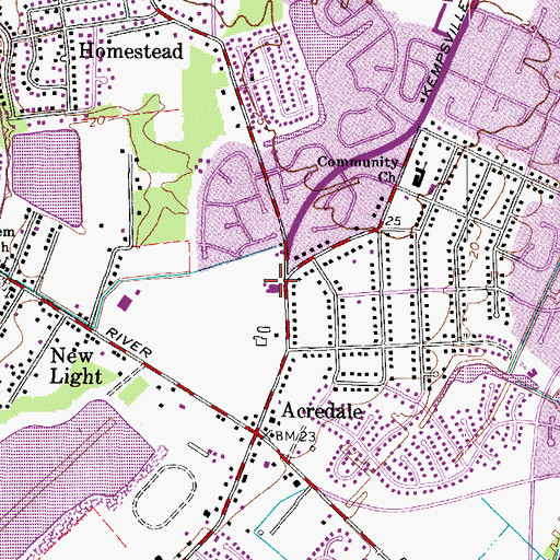 Topographic Map of Acredale Post Office, VA