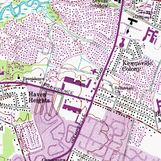 Topographic Map of Fairfield Shopping Center, VA