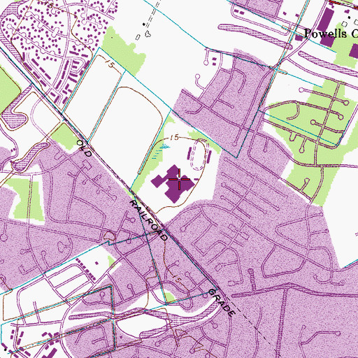Topographic Map of Green Run High School, VA