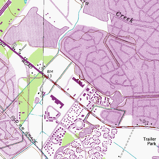 Topographic Map of Holland Plaza Shopping Center, VA