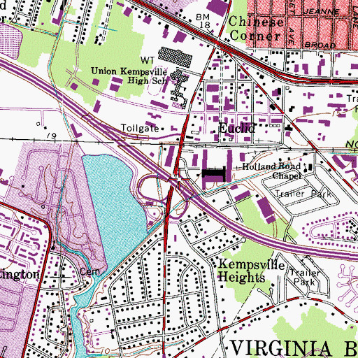 Topographic Map of Interchange 2, VA