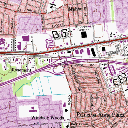 Topographic Map of Interchange 4, VA