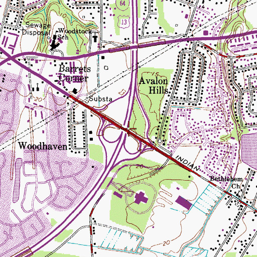 Topographic Map of Interchange 286, VA