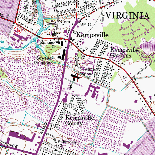 Topographic Map of Kempsville Elementary School, VA