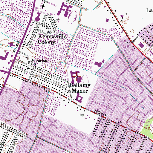 Topographic Map of Kempsville Middle School, VA