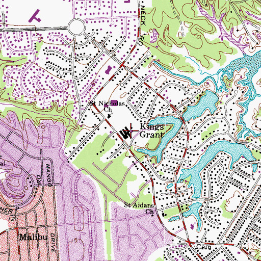 Topographic Map of King's Grant Elementary School, VA