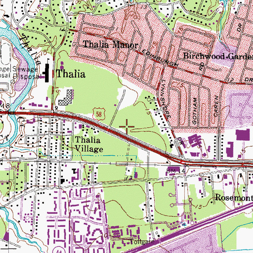 Topographic Map of Loehmanns Plaza Shopping Center, VA