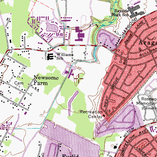 Topographic Map of Newtown Elementary School, VA