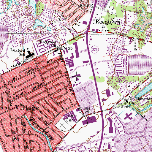 Topographic Map of Old Donation Special Education School, VA