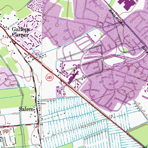 Topographic Map of Parkway Shopping Center, VA