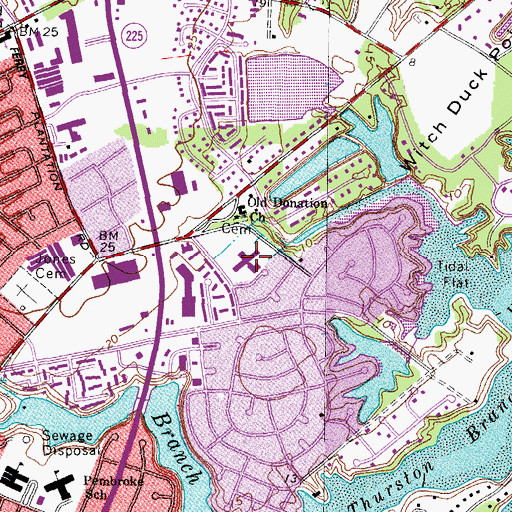 Topographic Map of Pembroke Meadows Elementary School, VA