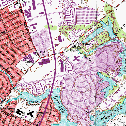 Topographic Map of Pembroke Meadows Shopping Center, VA