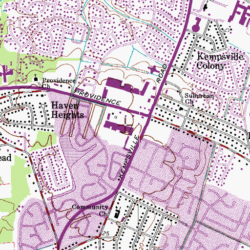 Topographic Map of Providence Square Shopping Center, VA
