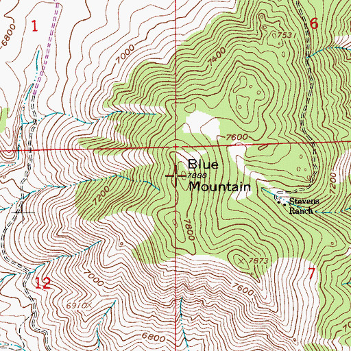 Topographic Map of Blue Mountain, CO
