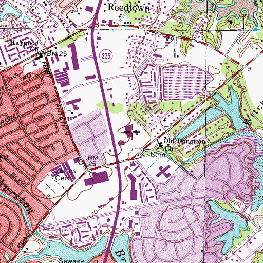 Topographic Map of Sentara Bayside Hospital, VA