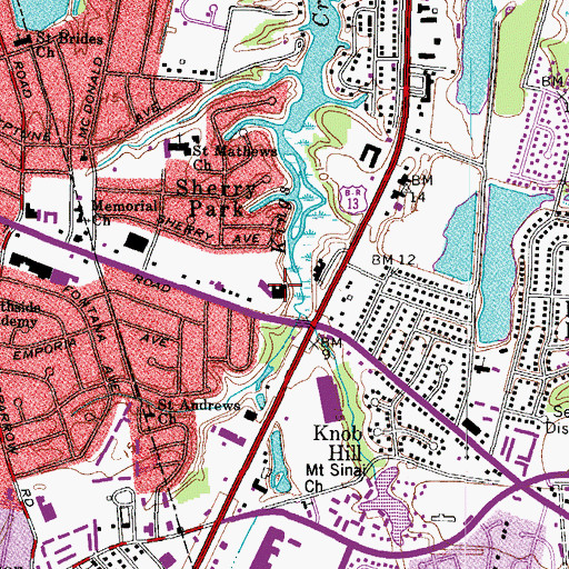 Topographic Map of Westview Plaza Shopping Center, VA