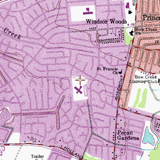 Topographic Map of Windsor Oaks Elementary School, VA