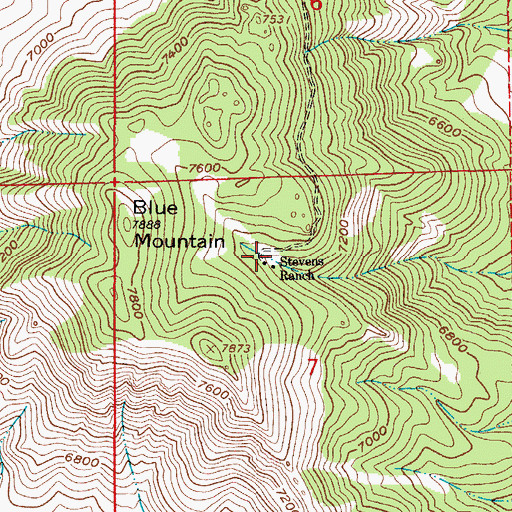 Topographic Map of Stevens Ranch, CO