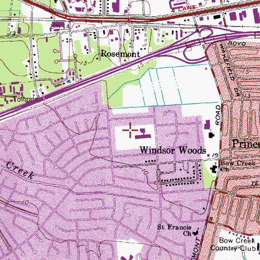 Topographic Map of Windsor Woods Elementary School, VA