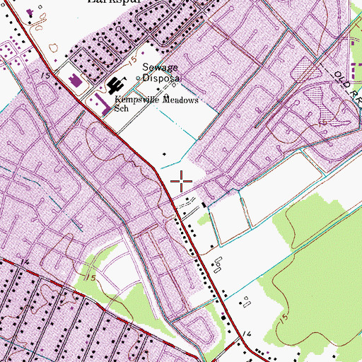 Topographic Map of Woodtide Shopping Center, VA