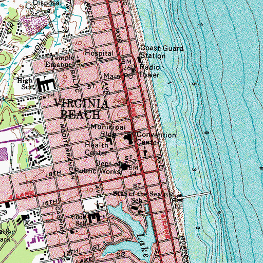 Topographic Map of Allen B Shepard Convention Building, VA