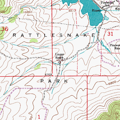 Topographic Map of Linger Ranch, CO