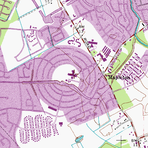 Topographic Map of Green Run Elementary School, VA