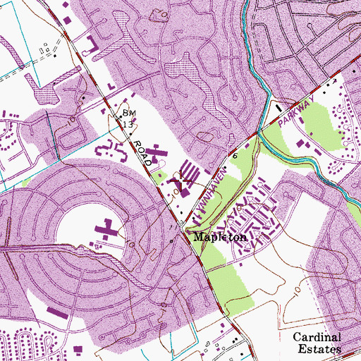 Topographic Map of Green Run Square Shopping Center, VA