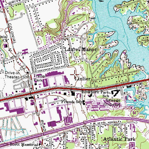 Topographic Map of Hilltop East Shopping Center, VA