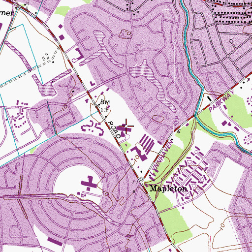 Topographic Map of Holland Elementary School, VA