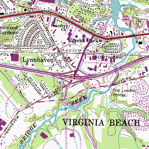 Topographic Map of Interchange 5, VA