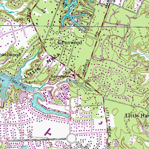 Topographic Map of Lynnhaven United Methodist Cemetery, VA