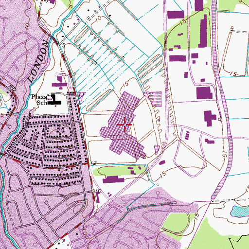 Topographic Map of Lynnhaven Mall Shopping Center, VA