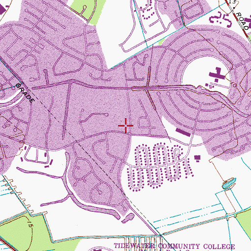 Topographic Map of Lynnhaven Shopping Center, VA