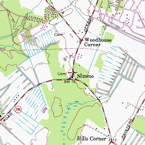 Topographic Map of Nimmo Cemetery, VA