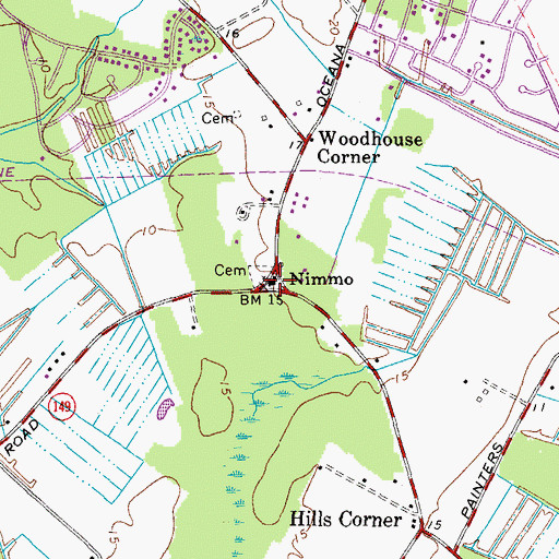 Topographic Map of Nimmo United Methodist Church, VA