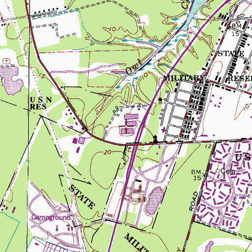 Topographic Map of Owls Creek Tennis Center, VA