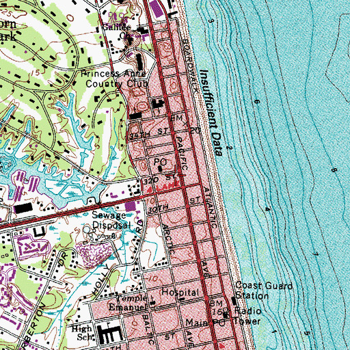 Topographic Map of Pacific Place Shopping Center, VA