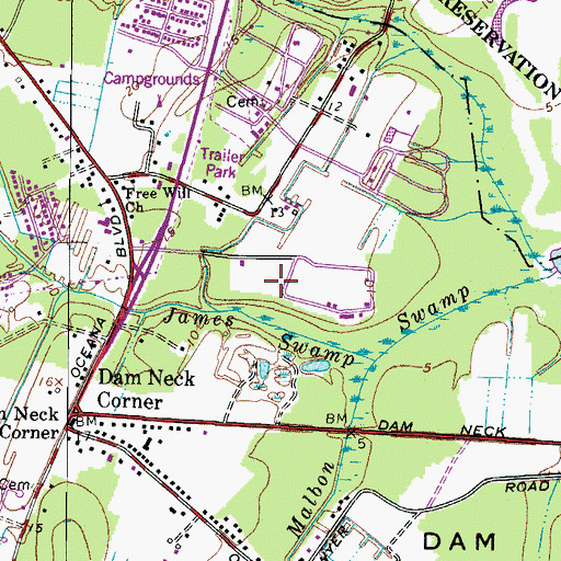 Topographic Map of Redwing Park, VA