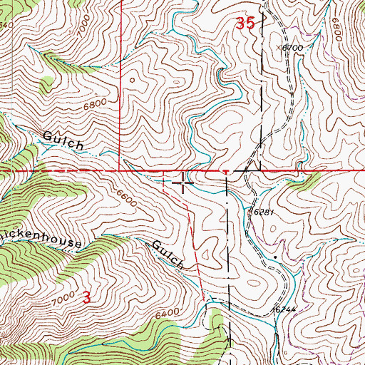 Topographic Map of Beartrap Gulch, CO