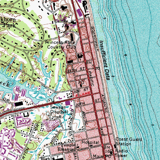 Topographic Map of Seapines Post Office, VA