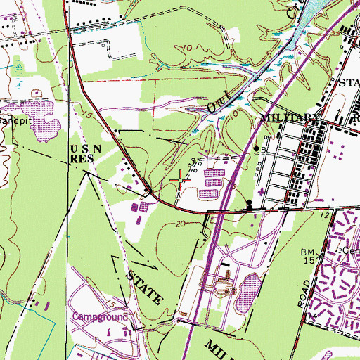 Topographic Map of Seatack Elementary School, VA