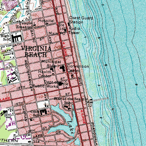 Topographic Map of Virginia Beach United Methodist Church, VA